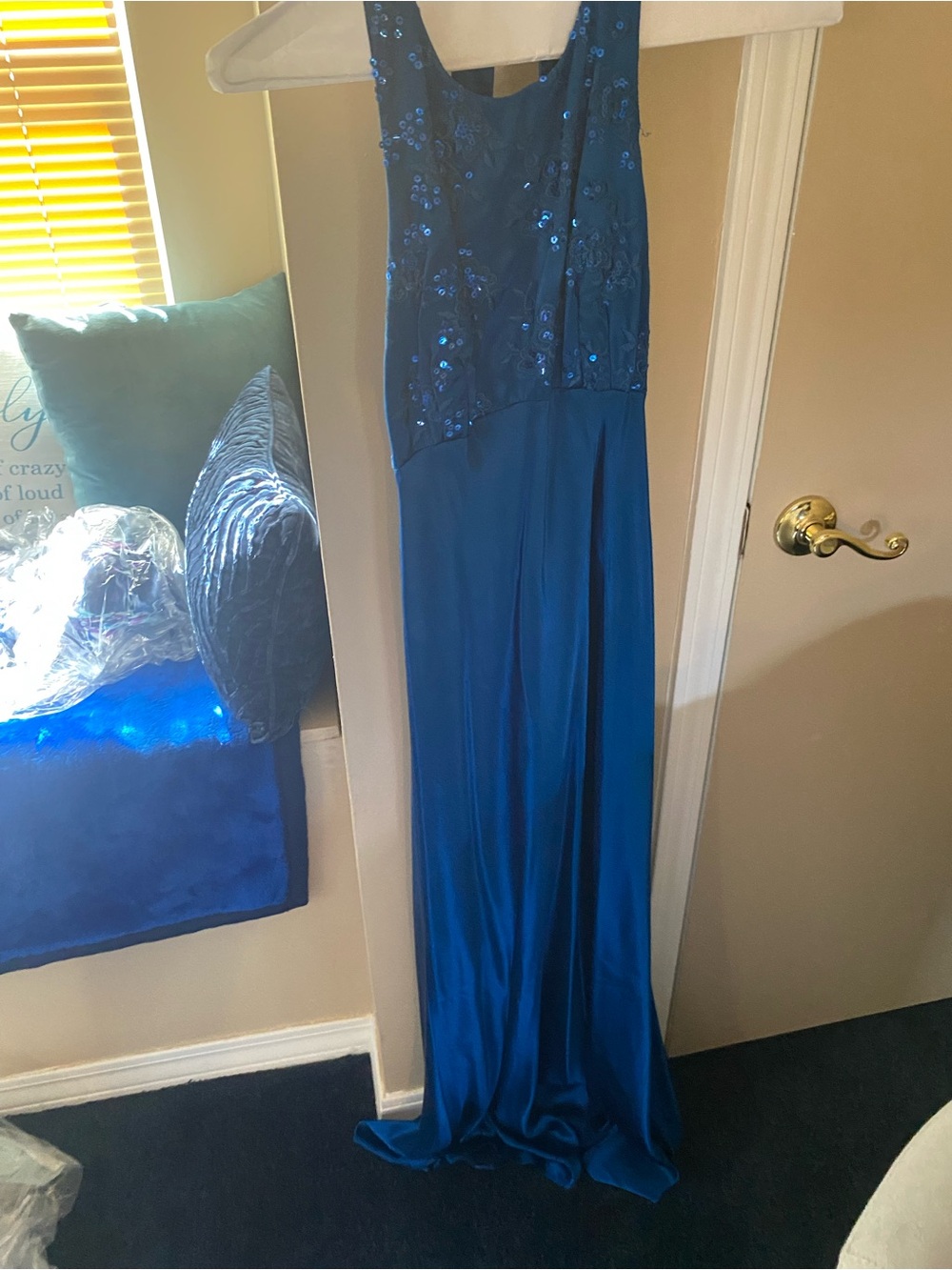 Zum Zum by Niki Livas Royal Blue Sequin Maxi Dress